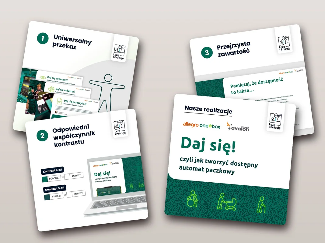 Slajdy prezentacji „Daj się!” o dostępnym automacie paczkowym
